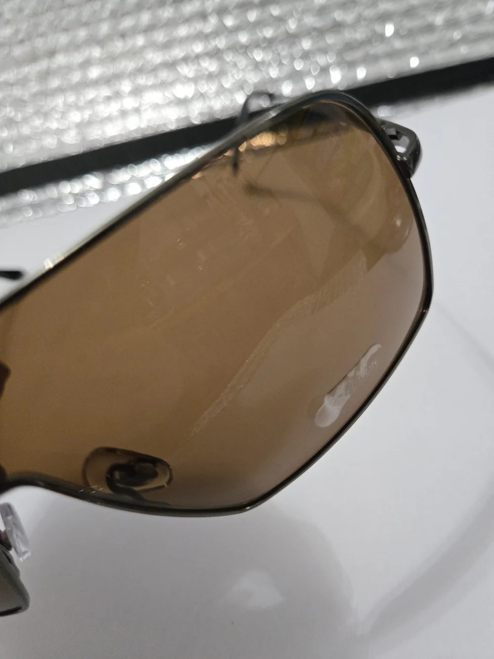 Aviator Brown Shield-Style Sunglasses